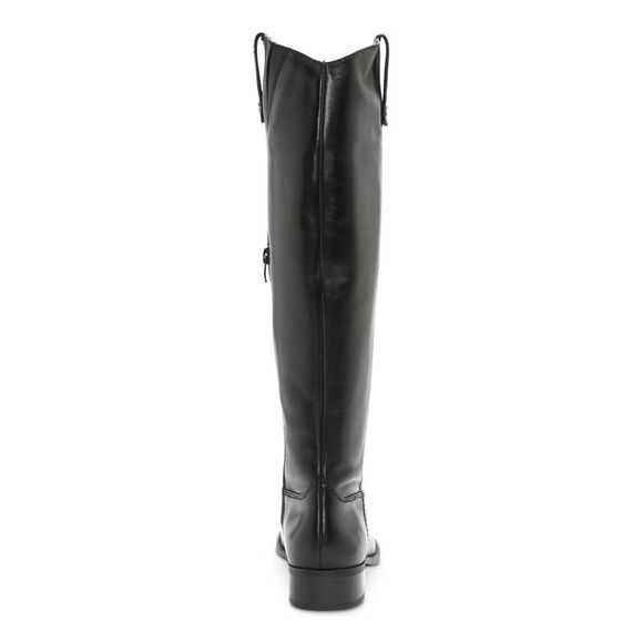 NWT INC Womens Black Fawne Round Toe Stacked Heel Zip-Up Riding Boot 7 M WC - Picture 2 of 5